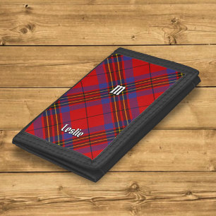Clan Leslie Red Tartan Trifold Wallet