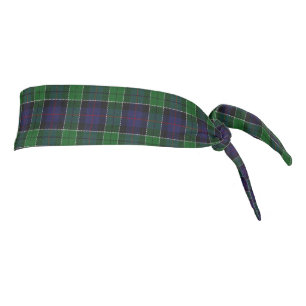 Clan Leslie Scottish Accents Blue Green Tartan Tie Headband