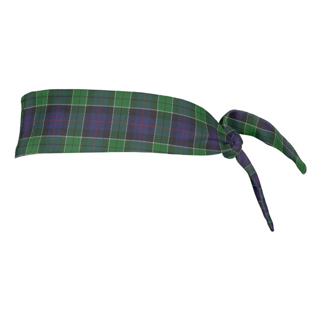 Clan Leslie Scottish Accents Blue Green Tartan Tie Headband (Rotate 90)