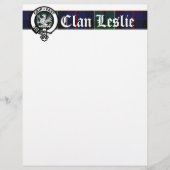 Clan Leslie Tartan & Crest Letterhead (Front)