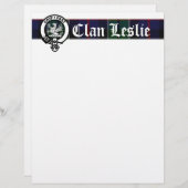 Clan Leslie Tartan & Crest Letterhead (Front/Back)