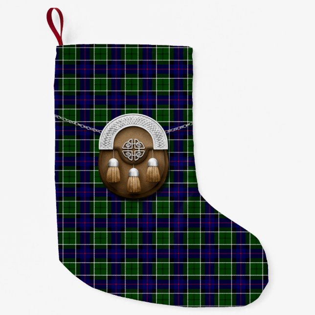 Clan Leslie Tartan Small Christmas Stocking (Front)