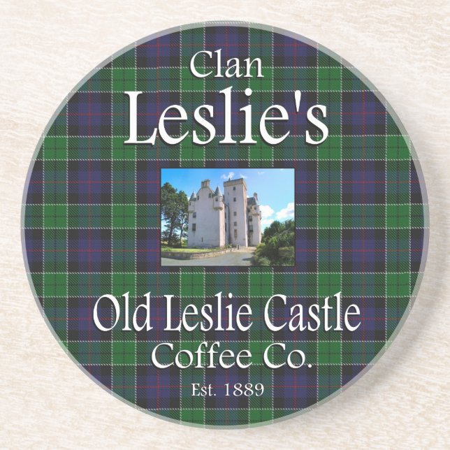 Clan Leslie's Old Leslie Castle Coffee Co. Drink Coaster (Front)