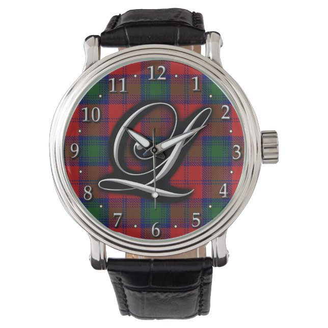 Clan Lindsay Lindsey Letter L Monogram Tartan Watch (Front)