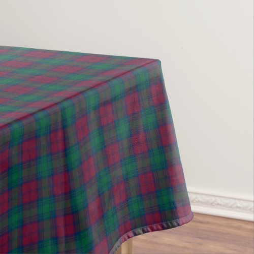 Clan Lindsay Maroon and Green Scottish Tartan Tablecloth