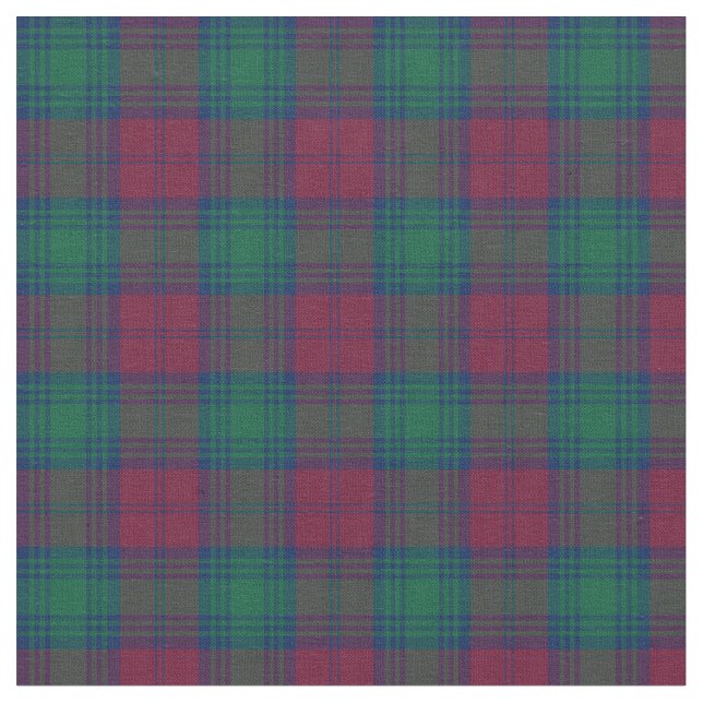 Clan Lindsay Tartan Fabric (Close Up)
