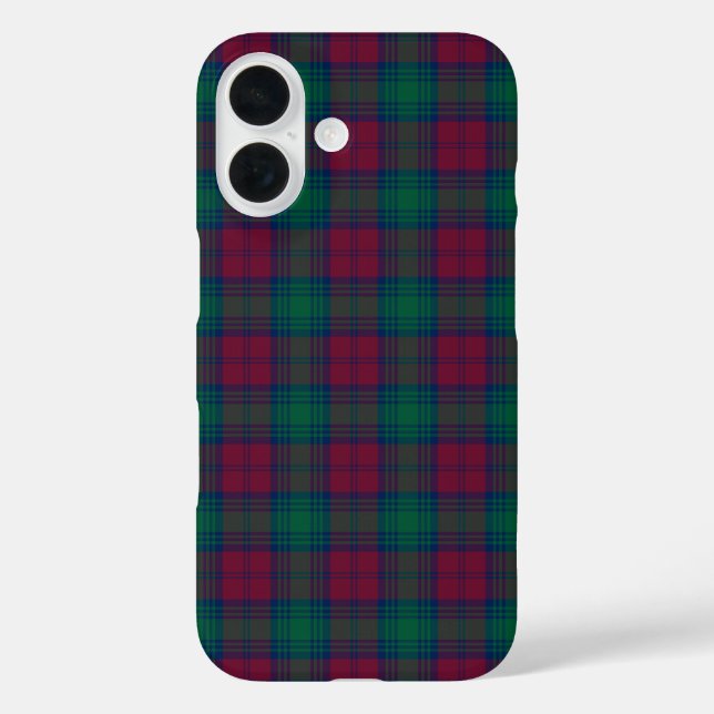Clan Lindsay Tartan Maroon and Green Plaid Case-Mate iPhone Case (Back)