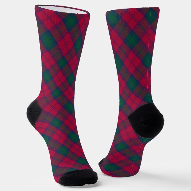 Clan Lindsay Tartan  Socks (Angled)
