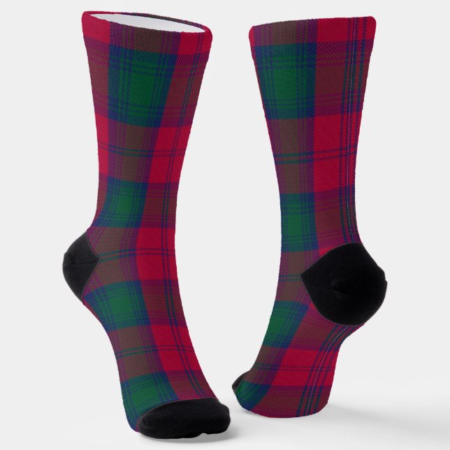 Clan Lindsay Tartan  Socks (Angled)