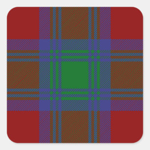 Clan Lindsay Tartan Square Sticker