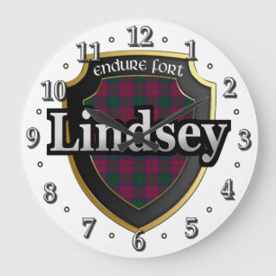 Clan Lindsey Tartan Scottish Dream Clock