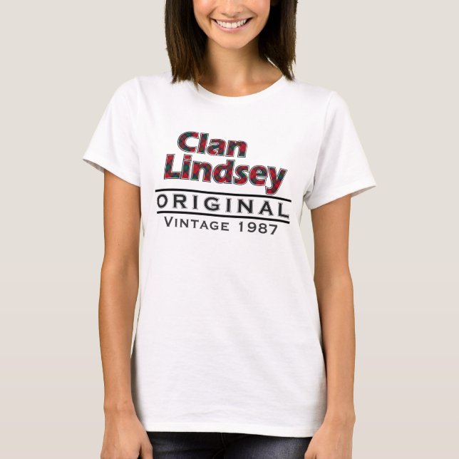 Clan Lindsey Vintage Customize Your Birthyear T-Shirt (Front)