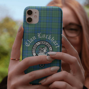 Clan Lockhart Crest Badge & Tartan iPhone 11 Case