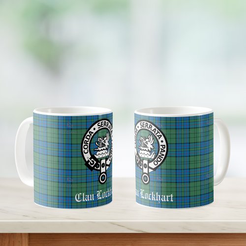 Clan Lockhart Crest Badge  Tartan Coffee Mug