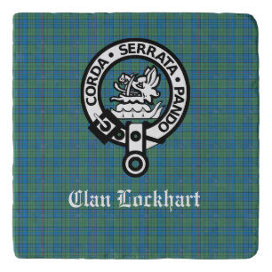 Clan Lockhart Crest Badge & Tartan Trivet