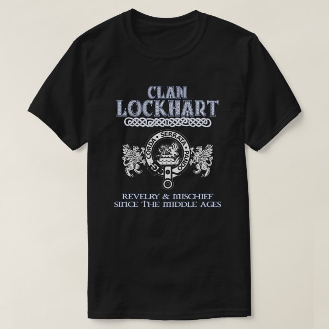Clan Lockhart crest Scottish clans Scottish surnam T-Shirt (Design Front)