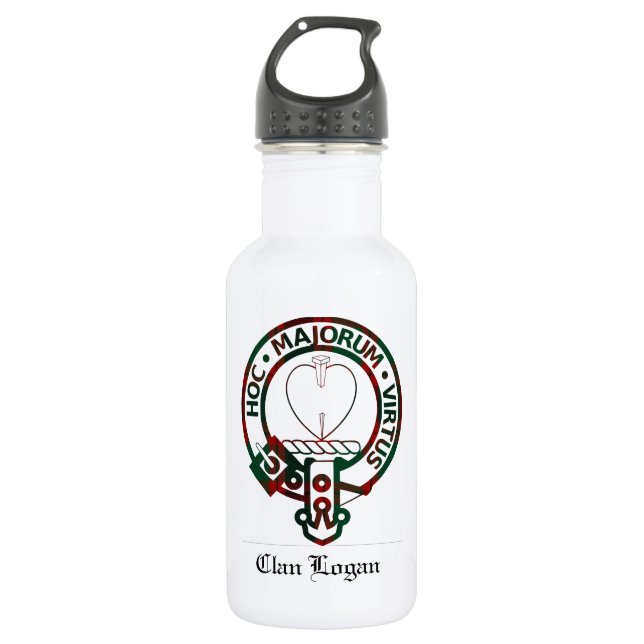 Clan Logan Crest Badge Water Bottle (Front)