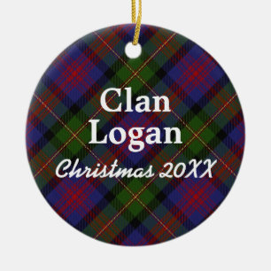 Clan Logan Scottish Tartan Ceramic Ornament