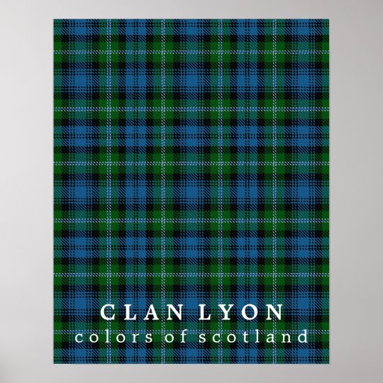 Clan Lyon Colors of Scotland Tartan Poster | Zazzle.com