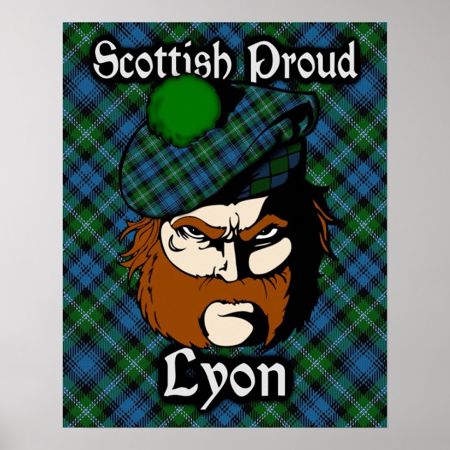 Clan Lyon Scottish Tartan Poster (Front)