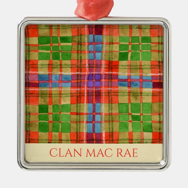 CLAN MAC RAE Premium Square Ornament  (Front)