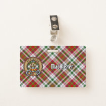 Clan MacAlister Crest over Dress Tartan Badge