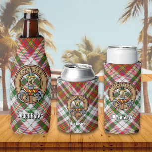 Clan MacAlister Crest over Dress Tartan Bottle Cooler