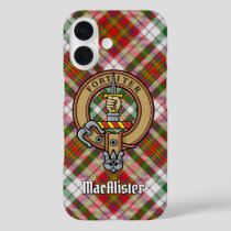 Clan MacAlister Crest over Dress Tartan iPhone 16 Case