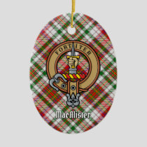 Clan MacAlister Crest over Dress Tartan Ceramic Ornament