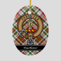 Clan MacAlister Crest over Dress Tartan Ceramic Ornament