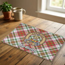 Clan MacAlister Crest over Dress Tartan Cloth Placemat