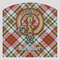 Clan MacAlister Crest over Dress Tartan Door Sign