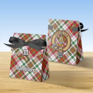Clan MacAlister Crest over Dress Tartan Favor Boxes