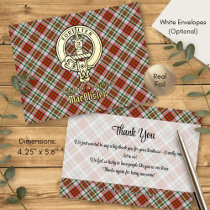 Clan MacAlister Crest over Dress Tartan Foil Invitation Postcard