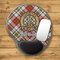 Clan MacAlister Crest over Dress Tartan Gel Mouse Pad