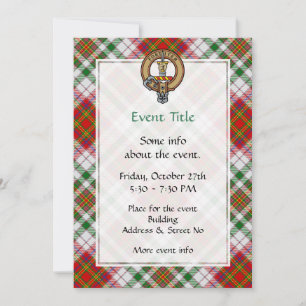 Clan MacAlister Crest over Dress Tartan Invitation