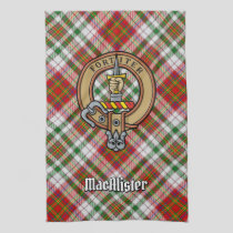 Clan MacAlister Crest over Dress Tartan Kitchen Towel