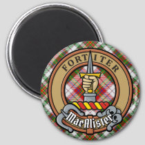 Clan MacAlister Crest over Dress Tartan Magnet