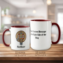 Clan MacAlister Crest over Dress Tartan Mug