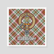 Clan MacAlister Crest over Dress Tartan Napkins