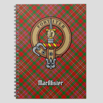 Clan MacAlister Crest over Dress Tartan Notebook