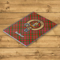 Clan MacAlister Crest over Dress Tartan Notebook