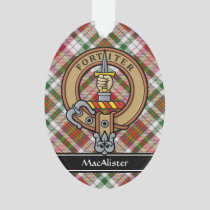 Clan MacAlister Crest over Dress Tartan Ornament