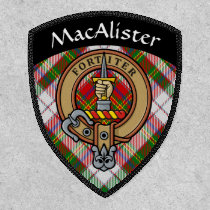 Clan MacAlister Crest over Dress Tartan Patch