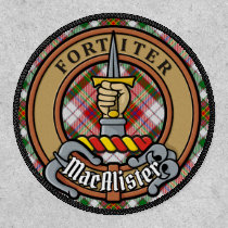 Clan MacAlister Crest over Dress Tartan Patch