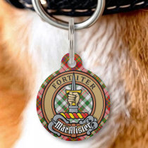 Clan MacAlister Crest over Dress Tartan Pet ID Tag