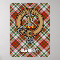Clan MacAlister Crest over Dress Tartan Poster