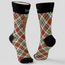 Clan MacAlister Crest over Dress Tartan Socks