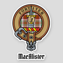 Clan MacAlister Crest over Dress Tartan Sticker