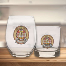 Clan MacAlister Crest over Dress Tartan Whiskey Glass